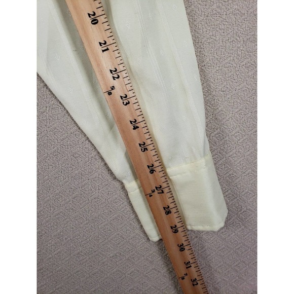 VTG Montgomery Ward Shirt Mens 16 Ivory Long Sleeve Button Up Collar Dress Shirt - Picture 6 of 9
